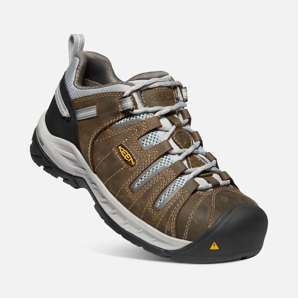 Zapatos de Trabajo Keen Mexico Negros Marrom - Mujer Flint Ii (Steel Toe) - ED3127684